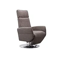 cavadore cobra fauteuil tv avec fonction couchée réglable en continu et ergonomie l charge max. 130 kg 71 x 112 x 82 cm marron foncé