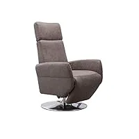 cavadore cobra fauteuil tv avec fonction couchée réglable en continu et ergonomie s charge max. 130 kg 71 x 108 x 82 cm marron foncé