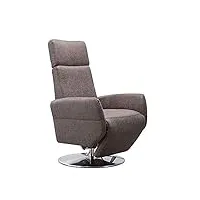 cavadore cobra fauteuil tv avec fonction couchée réglable en continu et ergonomie m charge max. 130 kg 71 x 110 x 82 cm marron foncé
