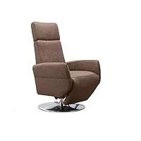 cavadore fauteuil tv cobra avec fonction allongée, fonction relaxation, réglable en continu, ergonomie l, charge maximale : 130 kg, 71 x 112 x 82 cm, aspect cuir marron
