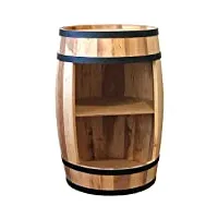 tonneau bar en bois massif et métal au look à la fois rétro vin rack et boissons armoire 81 cm - casier à vin en bois - minibar whisky meubles décoration