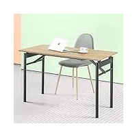 bureau pliant à cadre noir en métal avec finition résistante à l'eau 119 cm zinus mare | table pliante multi-usage | station de travail | meuble déjà monté