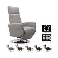 cavadore cobra fauteuil tv avec fonction couchée réglable en continu et ergonomie s charge max. 130 kg 71 x 108 x 82 cm gris clair