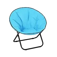 outsunny loveuse fauteuil rond de jardin fauteuil lune papasan pliable grand confort 80l x 80l x 75h cm grand coussin fourni oxford bleu
