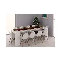 dmora table console extensible multifonctionnelle, couleur blanc brillant, dimensions 90 x 78 x 51 cm