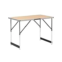woltu® cpt8121hei table de camping pliante table de jardin table de travail table de balcon réglable en hauteur en aluminium acier mdf,chêne clair