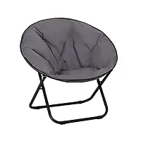 outsunny loveuse fauteuil rond de jardin fauteuil lune papasan pliable grand confort 80l x 80l x 75h cm grand coussin fourni oxford gris