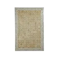 table de jardin méditerranéenne | mosaïque marocaine "rhombe blanc” | 120 x 80 cm avec cadre en fer | fait à la main | table de balcon décorative, table à cocktail du jardin | mt2118