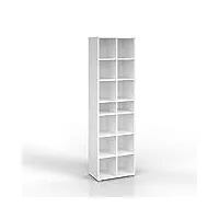 vicco armoire à chaussures paris, blanc, 52.4 x 183 cm 14 compartiments