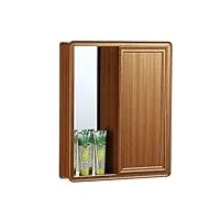 armoire de toilette avec porte armoire de toilette cachée armoire de l'espace en aluminium armoire de rangement de salle de bain (color : brown, size : 70 * 67 * 13cm)