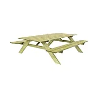 gardiun ksu12894 essential table de pique-nique 20/25 mm - 154 x 165 x 75 cm, bois naturel
