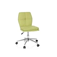 hjh office 670945 chaise d'enfant joy i tissu vert fauteuil pivotant moderne, rembourré confortablement, hauteur ajustable