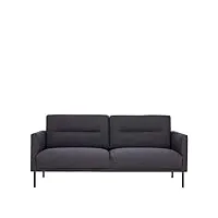 furniture to go | larvik fauteuil moderne en tissu 2 seater sofa pieds en métal gris foncé/noir.