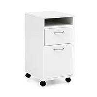 finebuy caisson de bureau 33x63x38 cm placard de rangement mobile blanche | armoire de rangement petite avec tiroir | meuble de bureau a roulette
