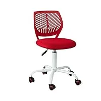 sobuy® fst64-r chaise de bureau ergonomique fauteuil pivotant chaise pour ordinateur hauteur réglable -rouge