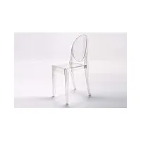 giovanni marchesi design lot de 4 chaises marais transparentes, 65x37x169