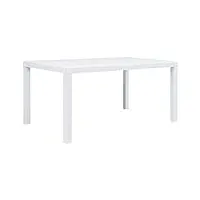 vidaxl table de jardin blanc 150x90x72 cm plastique aspect rotin terrasse