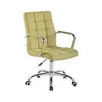 clp fauteuil de bureau deli tissu - chaise de bureau réglable en hauteur et pivotante - dossier haut et accoudoir - couleur :, couleur:vert