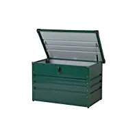 coffre de rangement extérieur 100 x 62 cm 300 litres en acier galvanisé vert idéal pour les accessoires de jardin durable et décoratif beliani