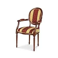 dafne italian design fauteuil barocca, style classique (cm. l. 60 cm, h. 94 cm, p. 62 cm) (tvg)