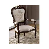 dafne italian design fauteuil rembourré, style classique (l 66 cm, h 104 cm, p 64 cm) (tvg)