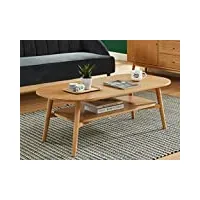 homifab table basse scandinave 120x60x40 cm chêne - collection marcel
