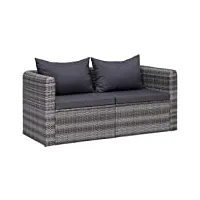 vidaxl 2x canapés d'angle de jardin résine tressée sofa de jardin chaise de jardin meuble de patio mobilier de terrasse cour extérieur