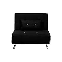 canapé type chauffeuse en tissu noir convertible en lit confortable et fonctionnel pour salon scandinave moderne beliani