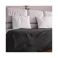soleil d'ocre adele, couvre lit, jeté de canapé, polycoton, anthracite, 180 x 220 cm