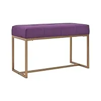vidaxl banc tabouret siège banquette pouf bout de lit bout de canapé chambre à coucher salon salle de séjour intérieure maison 80 cm violet velours