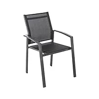 hespéride - fauteuil de jardin empilable axiome poivre & graphite