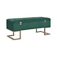 vidaxl banc avec compartiment de rangement tabouret siège banquette pouf bout de canapé chambre à coucher salon intérieure maison 105 cm vert velours