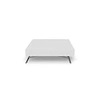 menzzo table basse relevable extensible blanche laquée | table escamotable réglable en hauteur et en longueur | bois, blanc, metal| sundance | pliée : 120x80x40 cm dépliée : 80x190x75 cm