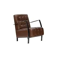 massivmoebel24.de fauteuil - cuir (marron) - iron label #14