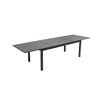 oviala table de jardin extensible en aluminium et bois composite