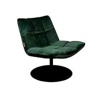 maisonetstyles fauteuil lounge 66x81x78 cm en tissu velours vert- chairbar