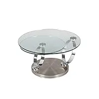 maisonetstyles table basse en verre avec 2 plateaux ronds et pied chromé - kandinsky