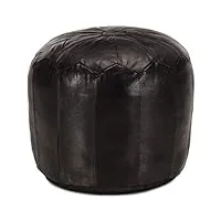 vidaxl pouf repose-pied tabouret appui pied portable maison bureau salon chambre à coucher intérieur 40x35 cm noir cuir véritable de chèvre tabouret