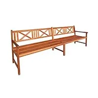 banc de jardin 240 cm bois solide d'acacia meubles meubles de jardin sièges d'extérieur bancs d'extérieur
