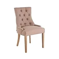 clp chaise de salle a manger aberdeen en tissu i chaise confortable avec rembourrage Épais i piétement en bois d'hévéa, couleur:taupe, couleur du cadre:antique clair