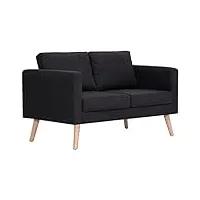 vidaxl canapé à 2 places sofa causeuse de salon meuble de salon mobilier de salon maison salle de séjour intérieur bureau tissu noir
