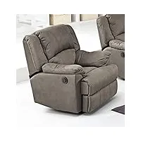 dafnedesign.com fauteuil inclinable manuel. simili cuir effet nubuck éléphant (cm. 94 x 98 x 99 (h) cm.