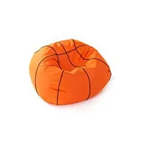 lumaland pouf de luxe basketball | enfants & adultes 90cm bean bag | résistant à la saleté | robuste et polyvalent [beanbag basketball petit]