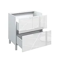berlioz creations caisson de cuisine avec tiroirs amortis, panneaux de particules, 80 x 83 x 51,6 cm, fabrication 100% française