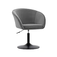 duhome fauteuil chambre pivotant, fauteuil de maquillage réglable en hauteur fauteuil salon moderne réglable chaise chambre chaise rembourrée,gris