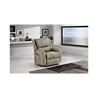 dafne italian design fauteuil lève-personne avec recliner électrique. simili cuir effet nubuck light grey (84 x 81 x 66 cm)