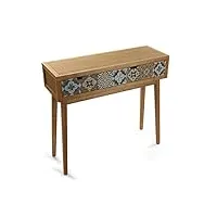 versa alfama meuble d'entrée Étroit pour entrée ou couloir, table console, avec 2 tiroirs, dimensions (h x l x l) 81,5 x 30 x 90 cm, bois, couleur: gris