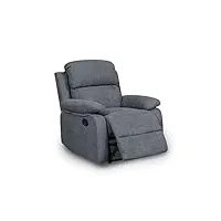 decoinparis fauteuil relax en tissu keaton (gris foncé)