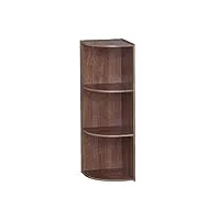 iris ohyama, meuble de rangement, bibliothèque, meuble d'angle/3 étagères fixes, solide, design, multifonctionnel, bureau, entrée, chambre, salon - basic storage shelf cx-3c - marron