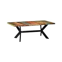 vidaxl table à dîner bois de récupération table de salle à manger meuble de cuisine table de repas mobilier à dîner maison intérieur